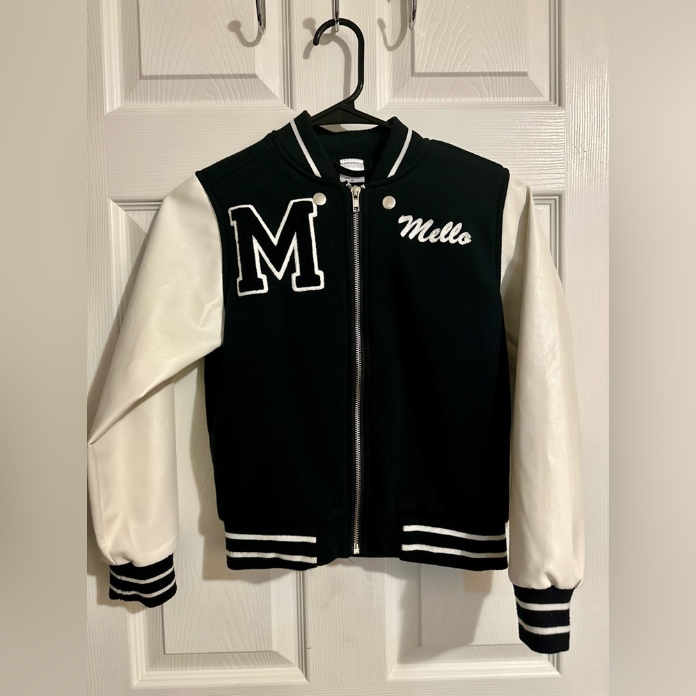 Kids Marshmello Varsity Jacket - Black and White